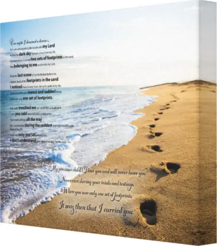 footprints of jesus by ocean